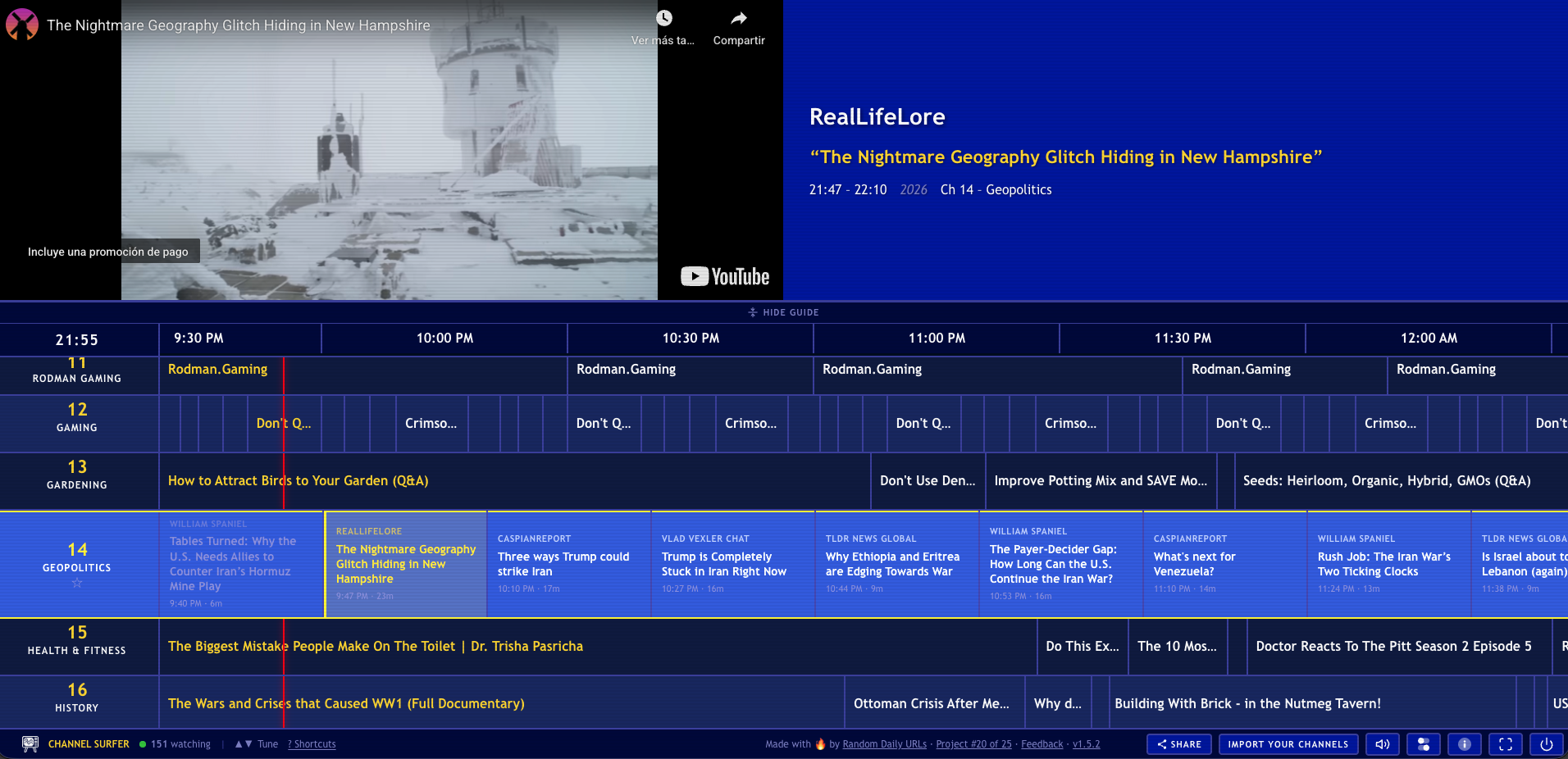 Zapea entre canales temáticos de YouTube